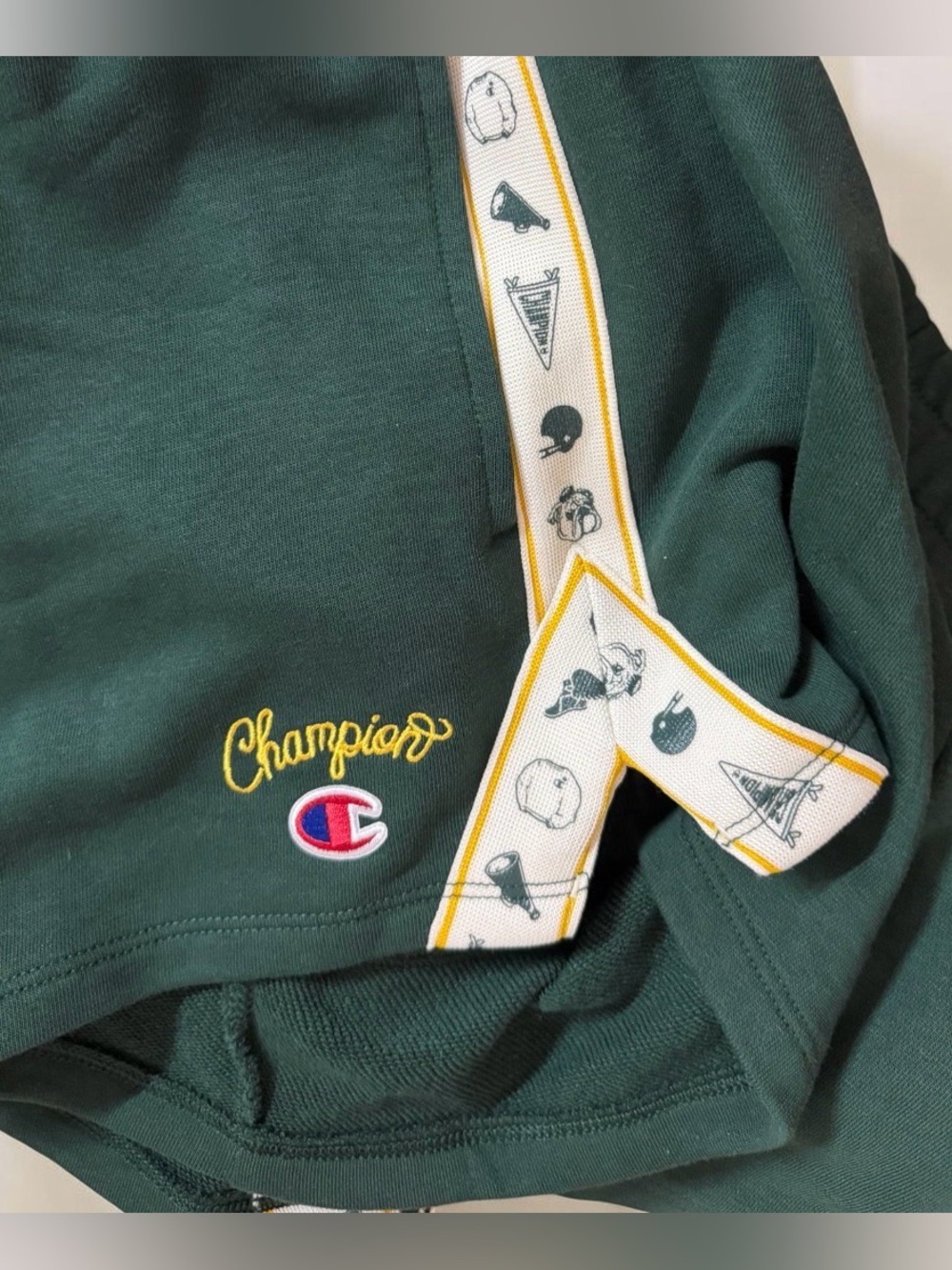 Champion Women's Dark Green Athletic Shorts with Pockets - Picture 3 of 4